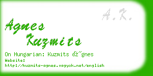 agnes kuzmits business card